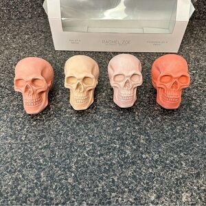 Halloween Rachel Zoe Pink Skull Figurines Tier Tray Decor